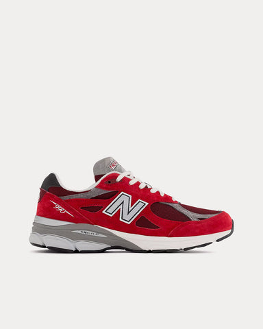 New Balance MADE in USA 990v3 NB Scarlet with Marblehead Low Top Sneakers