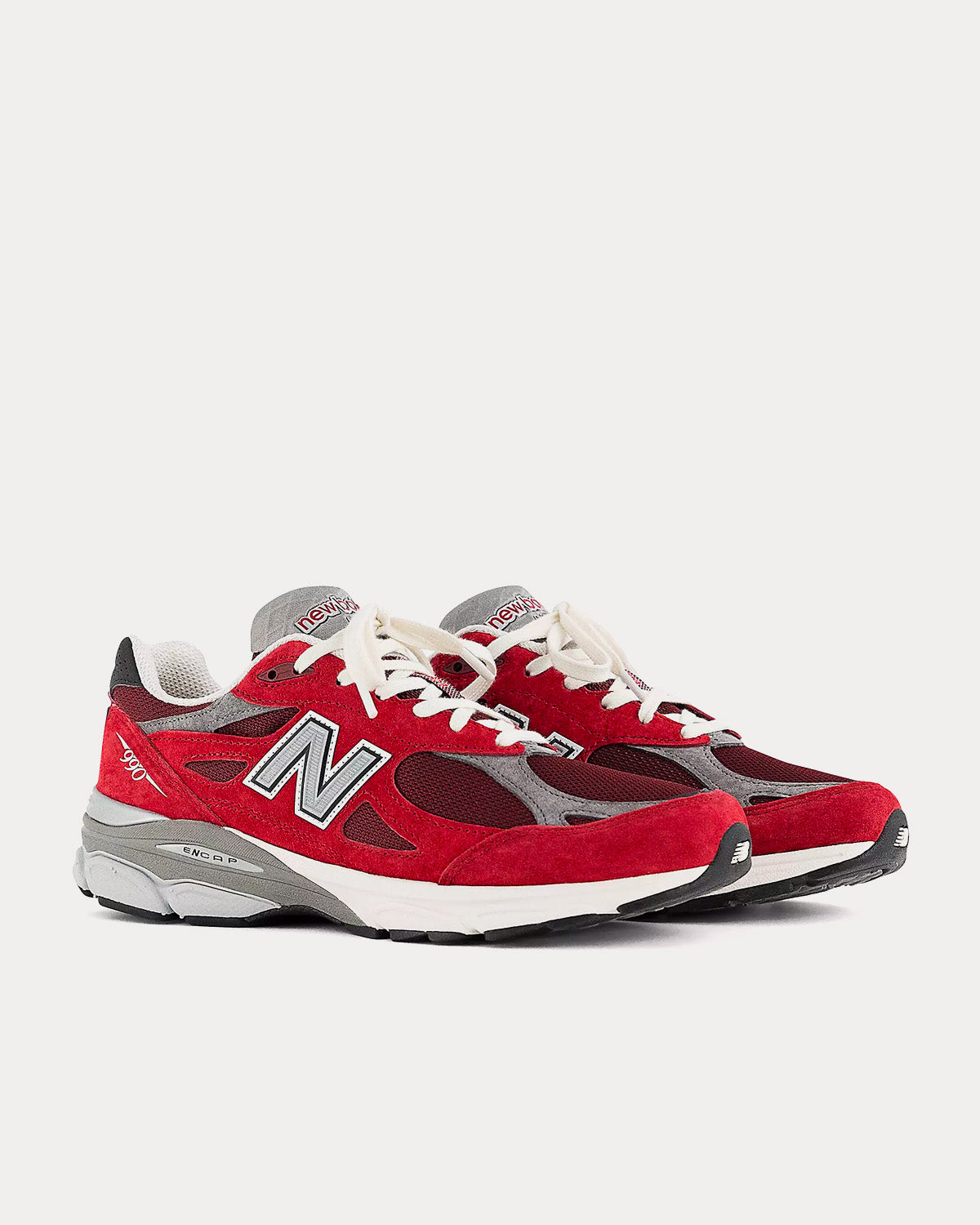 New Balance MADE in USA 990v3 NB Scarlet with Marblehead Low Top Sneakers - 3