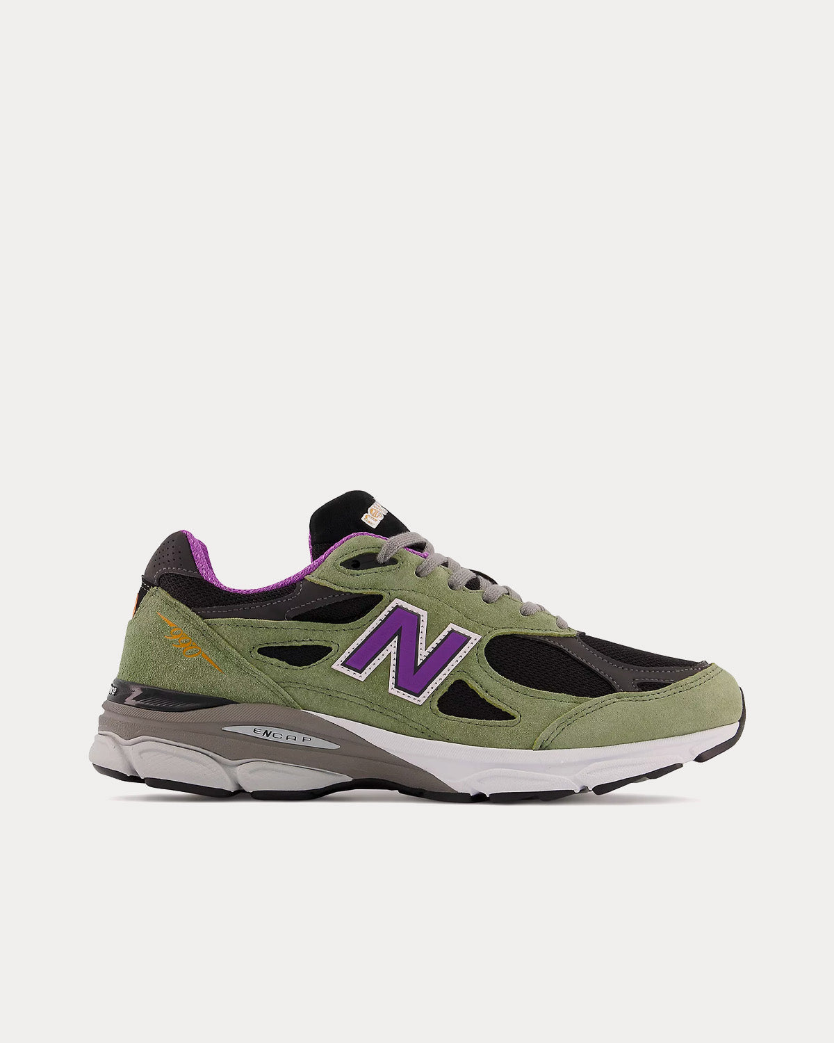 New Balance Made in USA 990v3 Olive Leaf with Black Low Top Sneakers Khaki New Balance US US