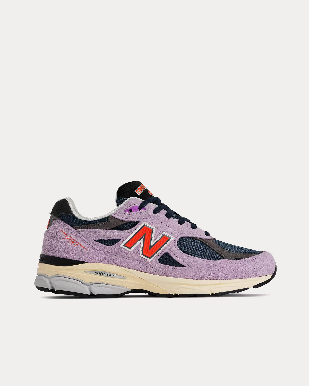 New Balance MADE in USA 990v3 Raw Amethyst with NB Navy Low Top Sneakers - 1