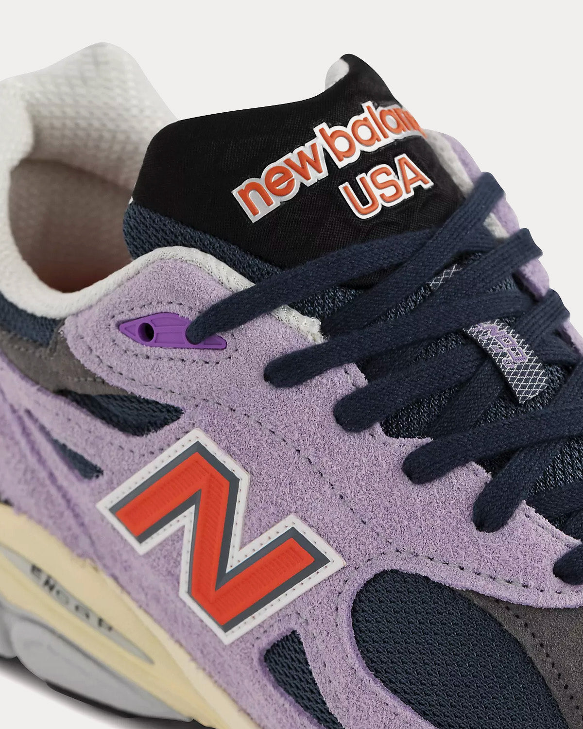 New Balance MADE in USA 990v3 Raw Amethyst with NB Navy Low Top Sneakers - 5