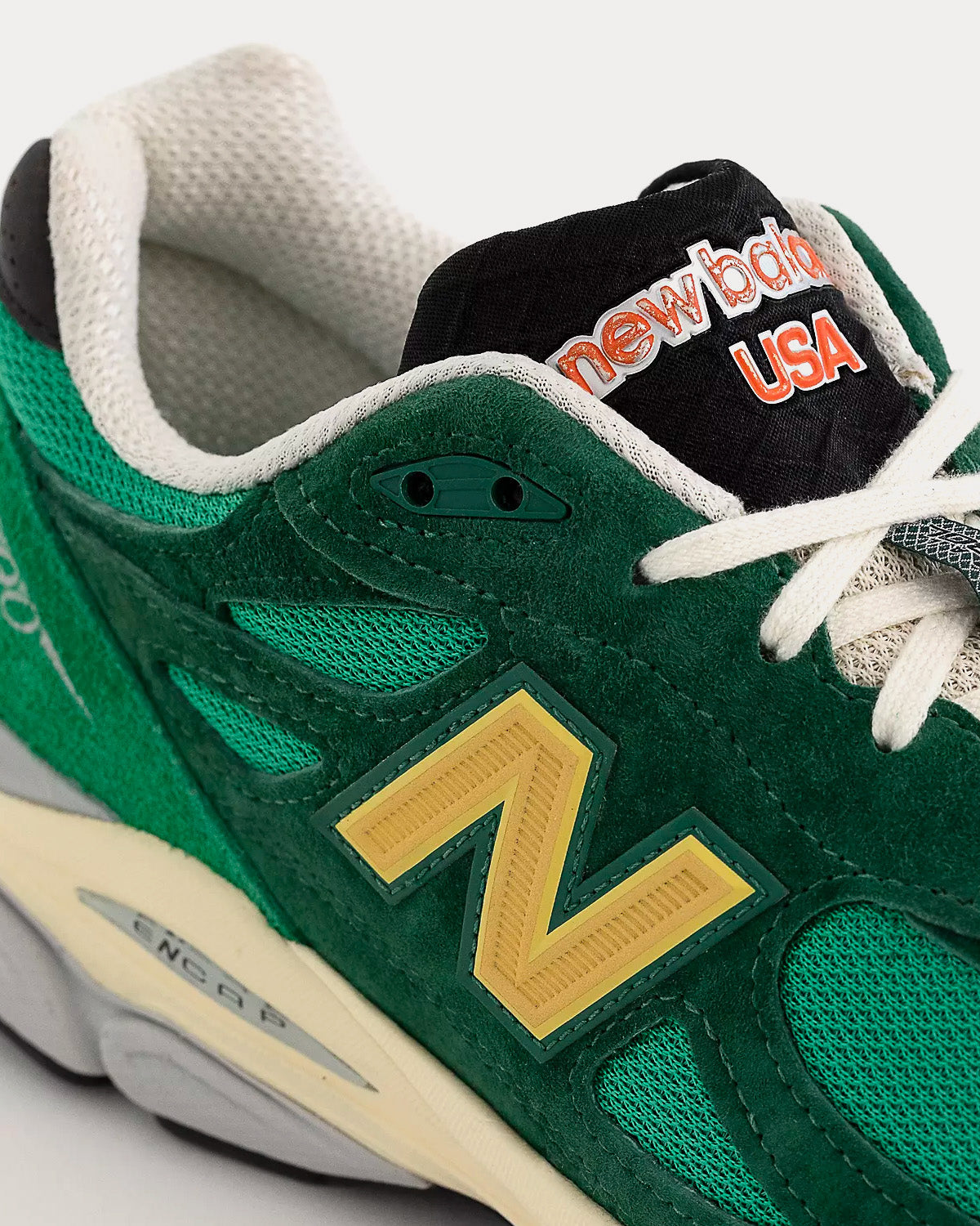 New Balance MADE in USA 990v3 Green / Gold Low Top Sneakers - 4