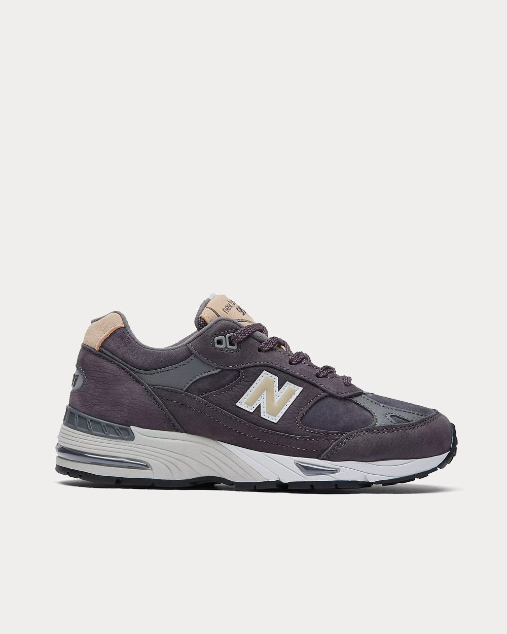 New Balance Made in UK 991 Dark Grey With Sand and White Low Top Sneakers - 1