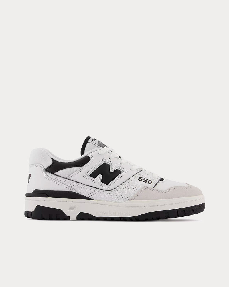 New Balance 550 Sea Salt with Black Low Top Sneakers - 1