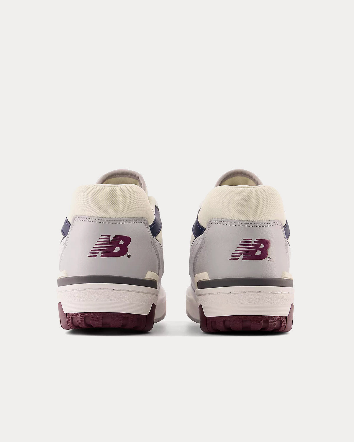 New Balance 550 White with Natural Indigo & Burgundy Low Top Sneakers - 4