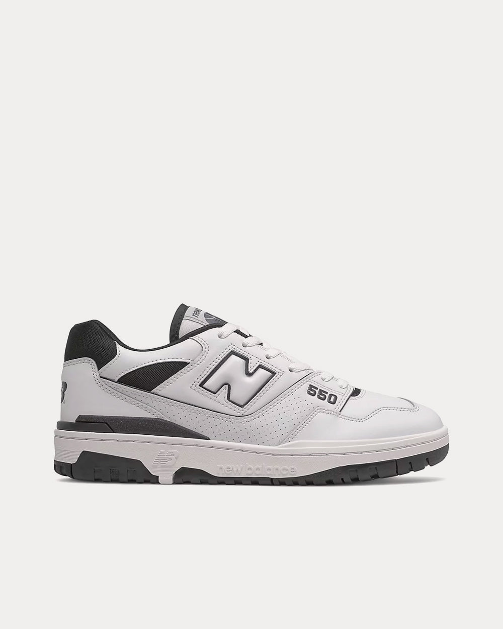 New Balance 550 White with Black Low Top Sneakers - 1