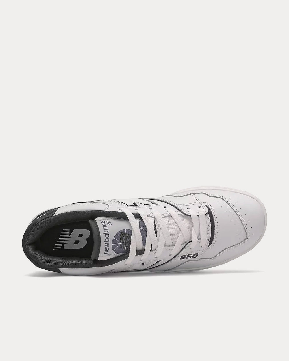 New Balance 550 White with Black Low Top Sneakers - 2