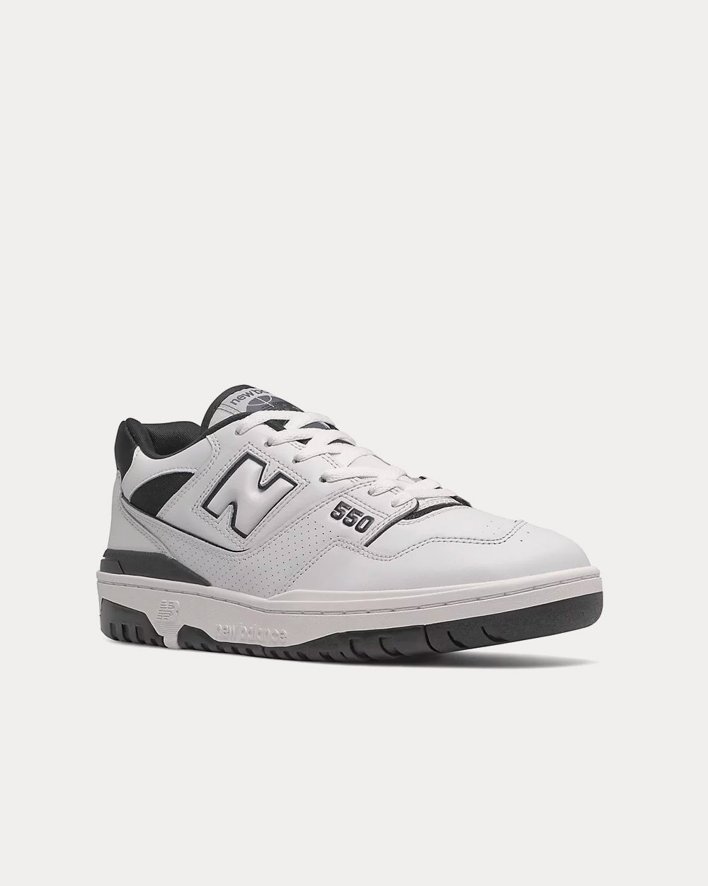 New Balance 550 White with Black Low Top Sneakers - 3