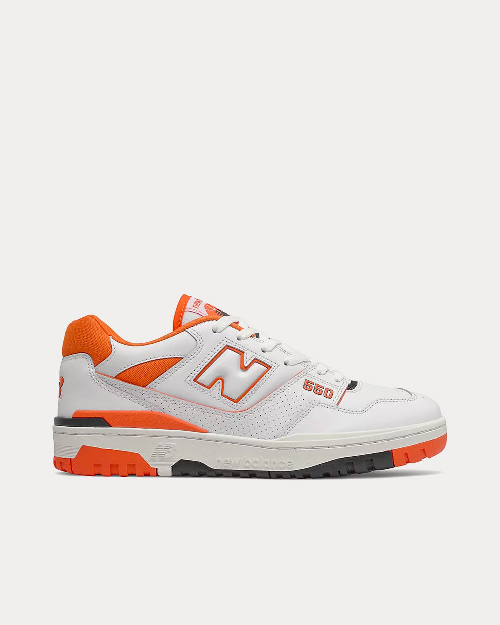 New Balance 550 White with Varsity Orange Low Top Sneakers - 1