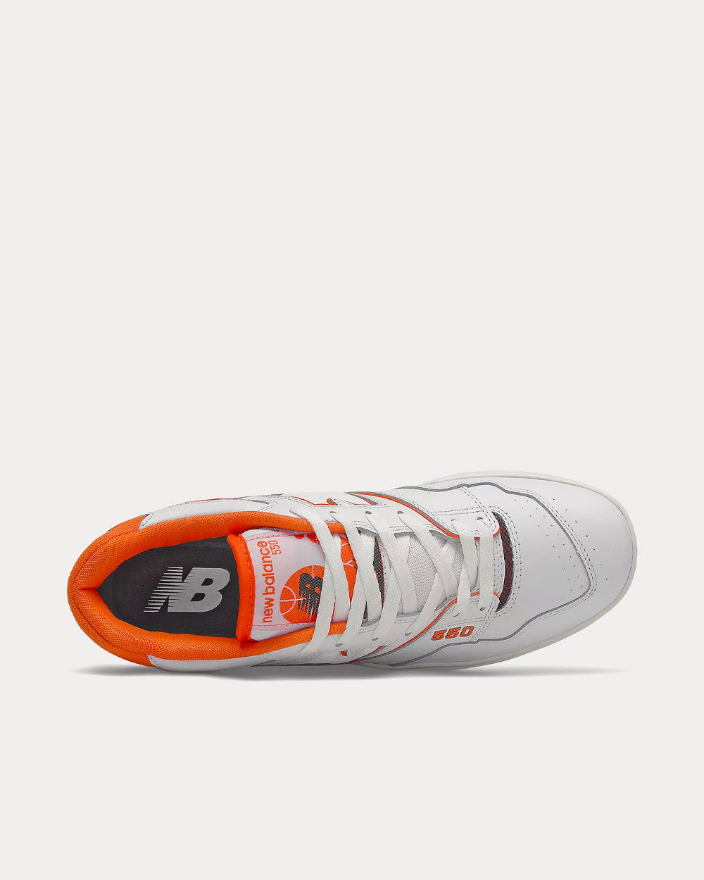 New Balance 550 White with Varsity Orange Low Top Sneakers - 2