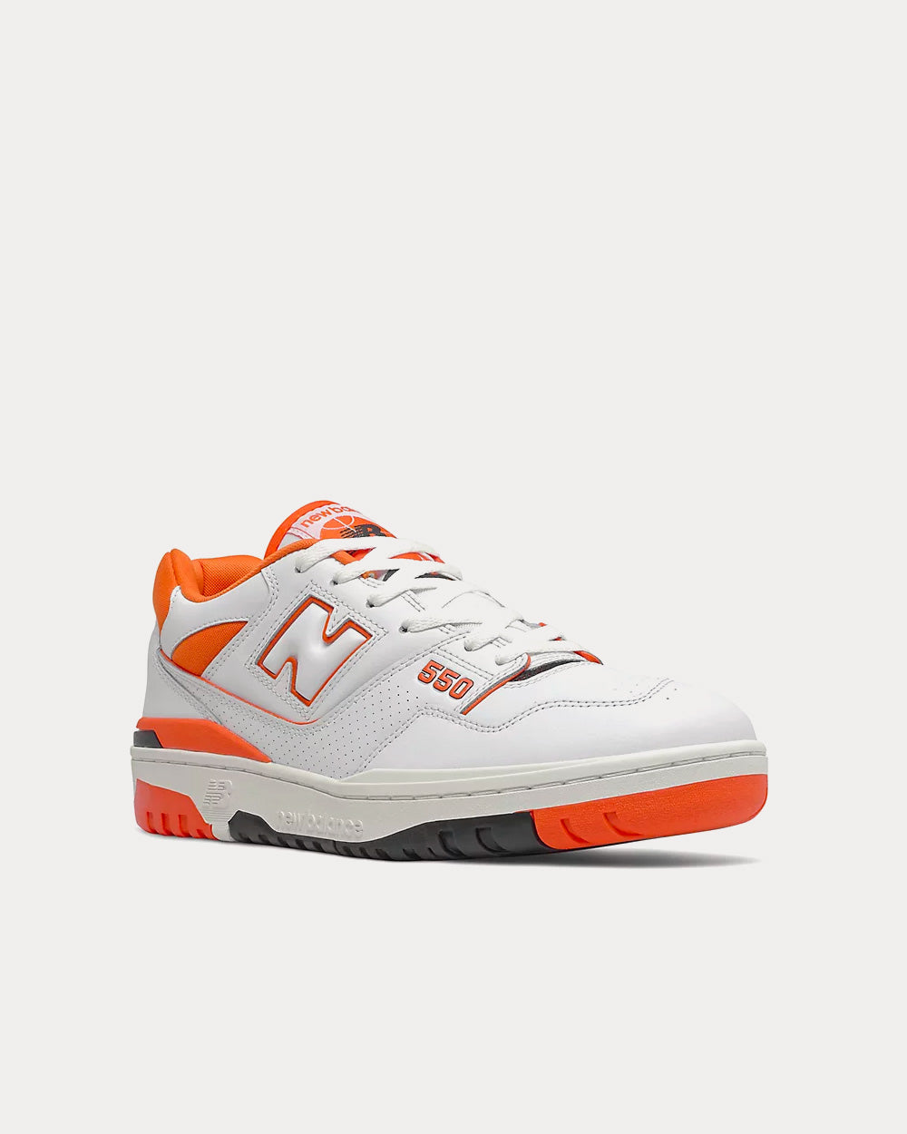 New Balance 550 White with Varsity Orange Low Top Sneakers - 3