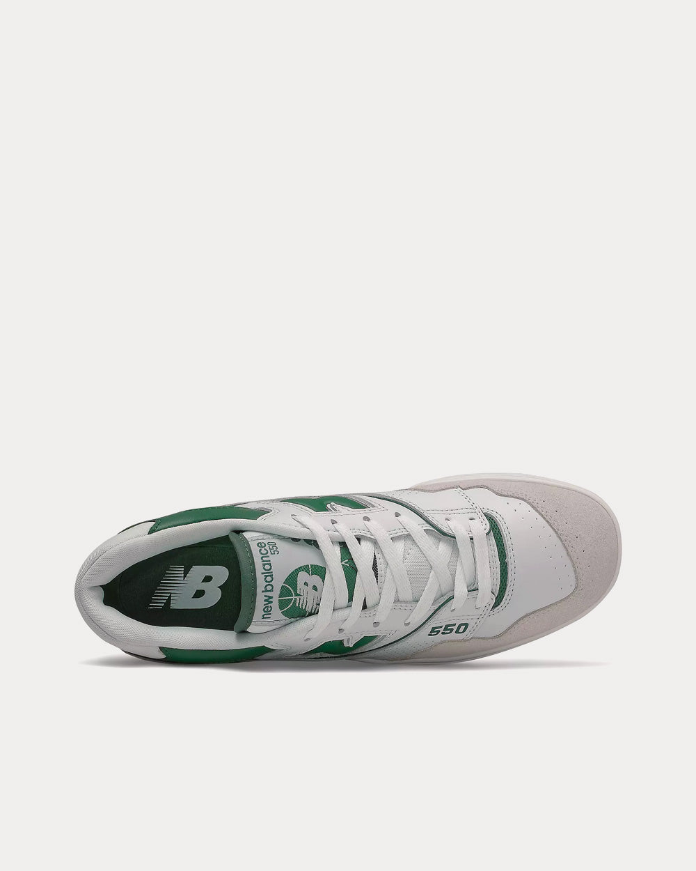 New Balance 550 White with Team Forest Green Low Top Sneakers - 2