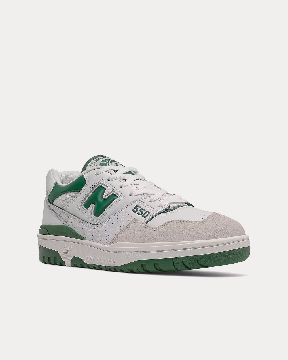 New Balance 550 White with Team Forest Green Low Top Sneakers - 3