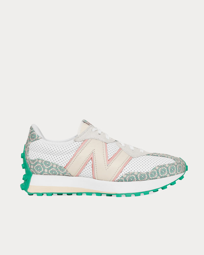 New Balance X Casablanca 327 Munsell White with Green Low Top Sneakers - 1