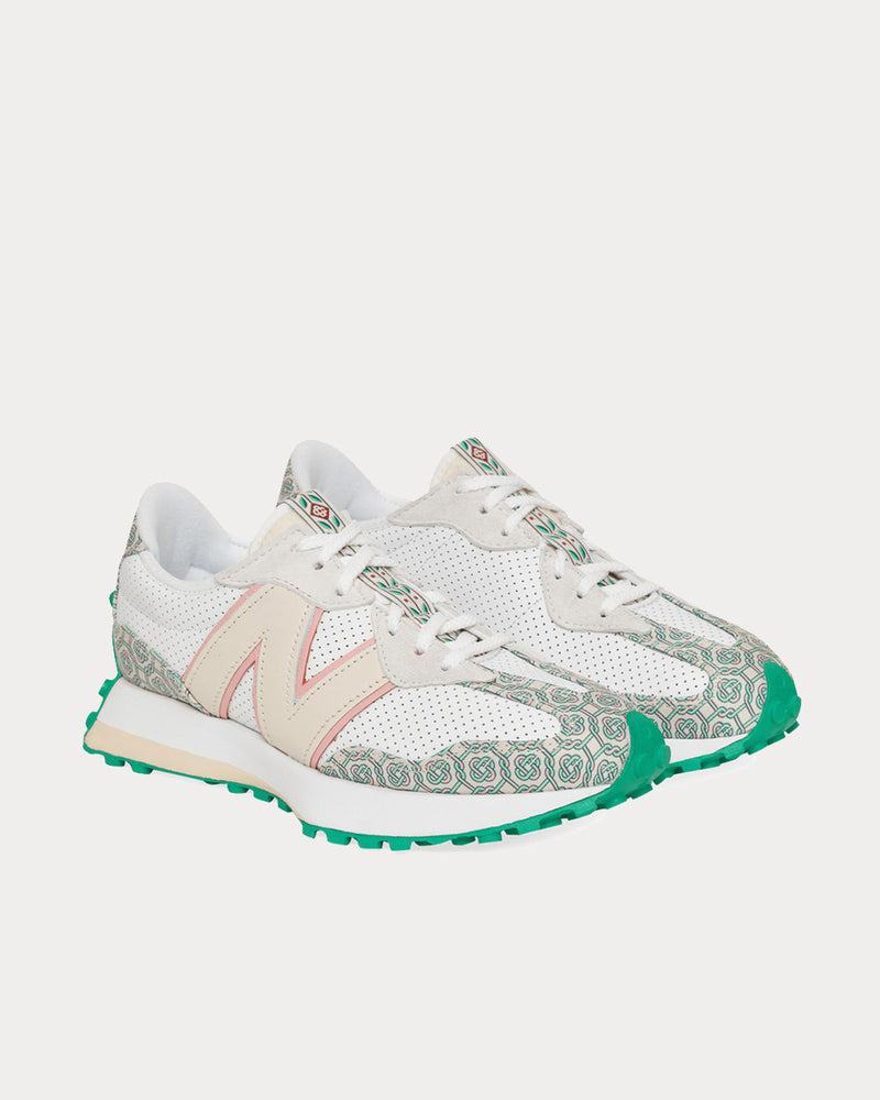 New Balance X Casablanca 327 Munsell White with Green Low Top Sneakers - 2