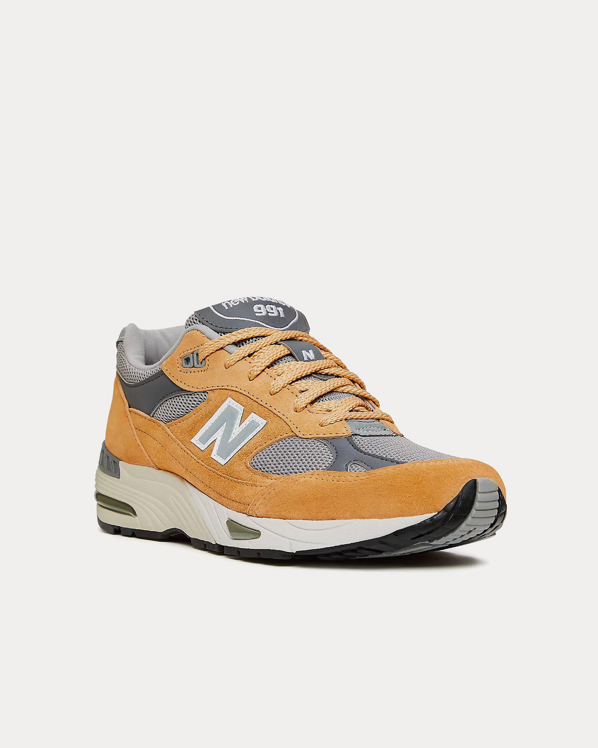 New Balance Made in UK 991 Tan with Grey and Gark Grey Low Top Sneakers - 2