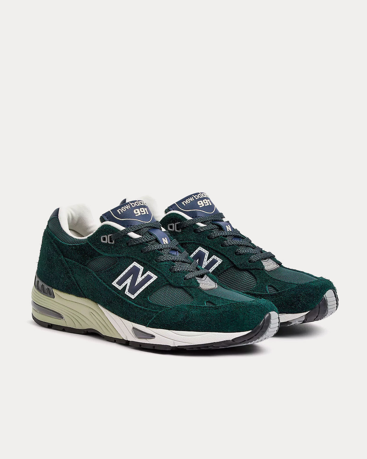 New Balance Made in UK 991v1 Ponderosa Pine / Coconut Milk / Outerspace Low Top Sneakers - 3