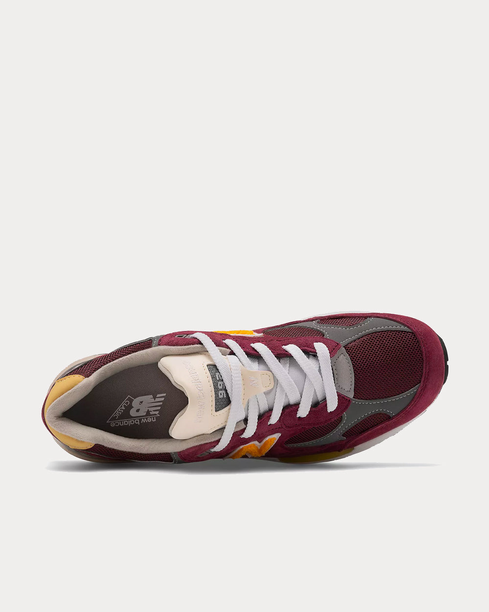 New Balance Made in US 992 Burgundy with White Low Top Sneakers - 2