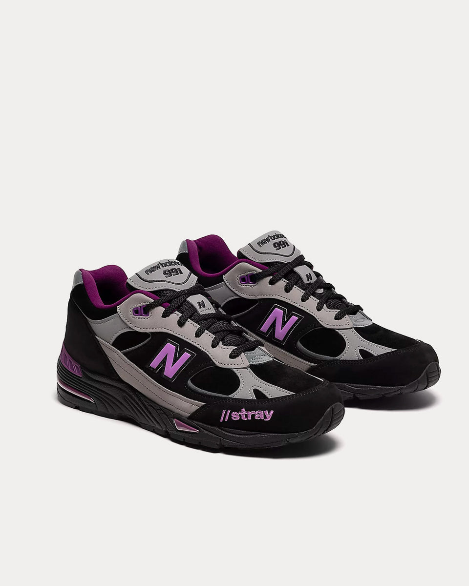 New Balance x Stray Rats Made in UK 991 Black / Grey / Purple Low Top  Sneakers - Sneak in Peace