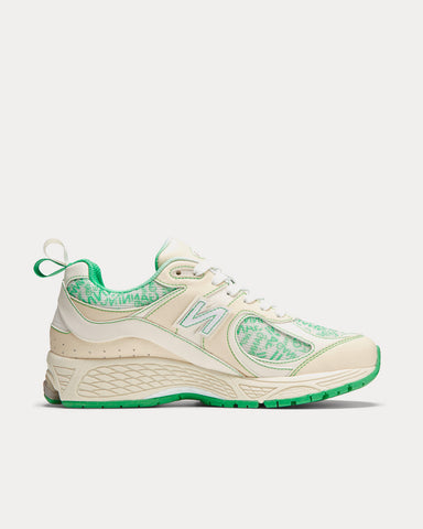 New Balance x Ganni 2002R Turtledove with Island Green Running Shoes