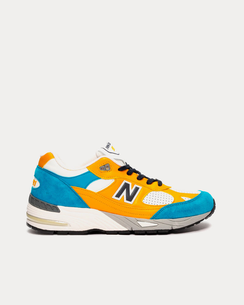 New Balance x SNS 991 Yellow / Blue / White / Grey Low Top Sneakers - 1