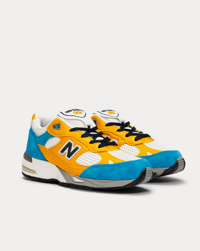 New Balance x SNS 991 Yellow / Blue / White / Grey Low Top Sneakers - 3