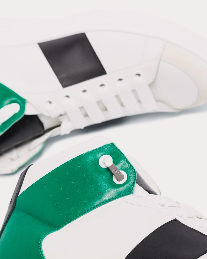 New Standard Height White / Black / Green High Top Sneakers - 2