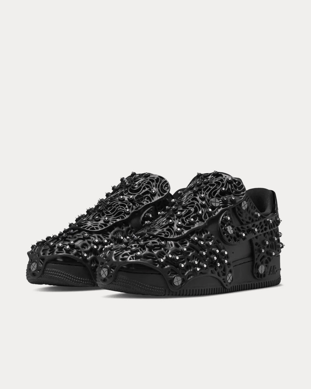 Nike Air Force 1 with Swarovski® Retroreflective Crystals Triple Black Low Top Sneakers - 3