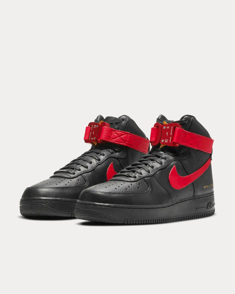 Nike x ALYX Air Force 1 Black and University Red High Top Sneakers - 3