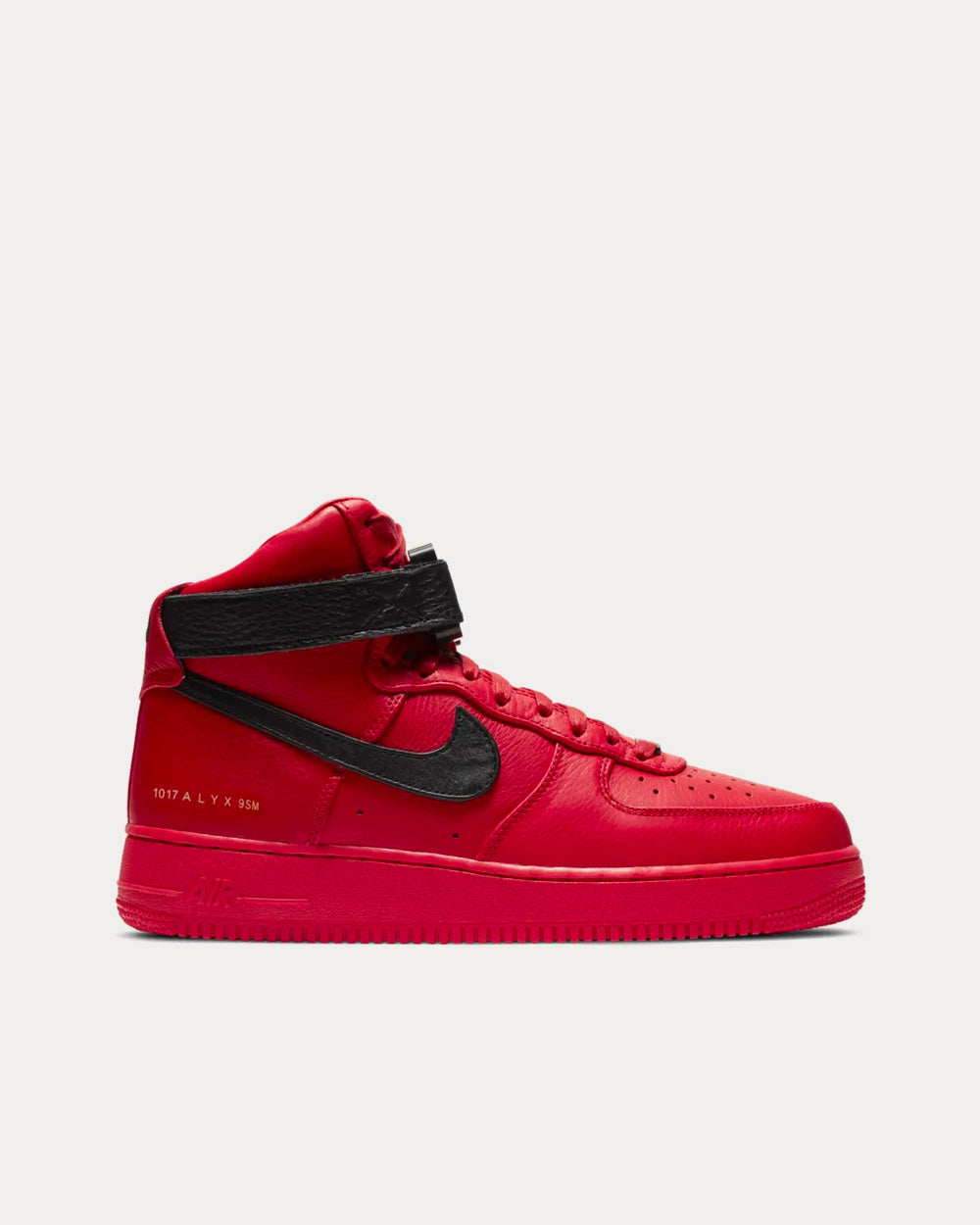 Men s Air Force 1 University Red and Black High Top Sneakers