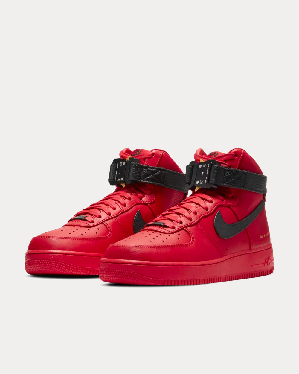 Nike x ALYX Air Force 1 University Red and Black High Top Sneakers - 3