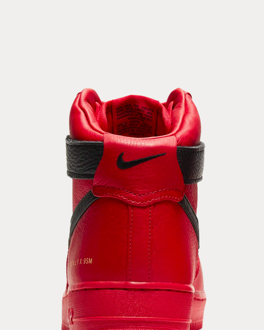 Nike x ALYX Air Force 1 University Red and Black High Top Sneakers - 5