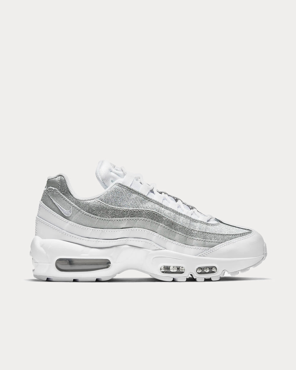 Nike Air Max 95 White/Metallic Silver Low Top Sneakers - 1