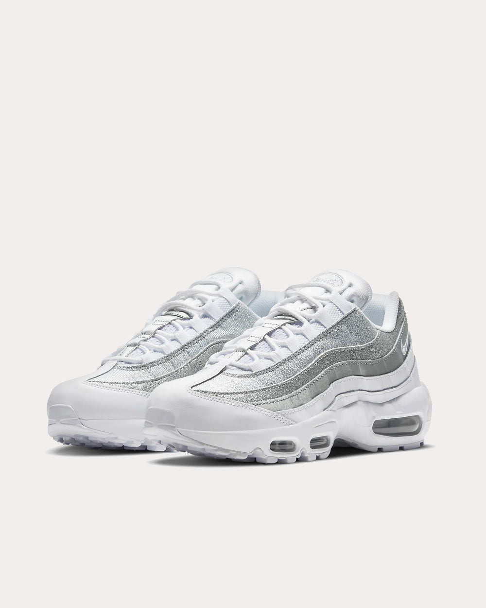 Nike Air Max 95 White/Metallic Silver Low Top Sneakers - 2