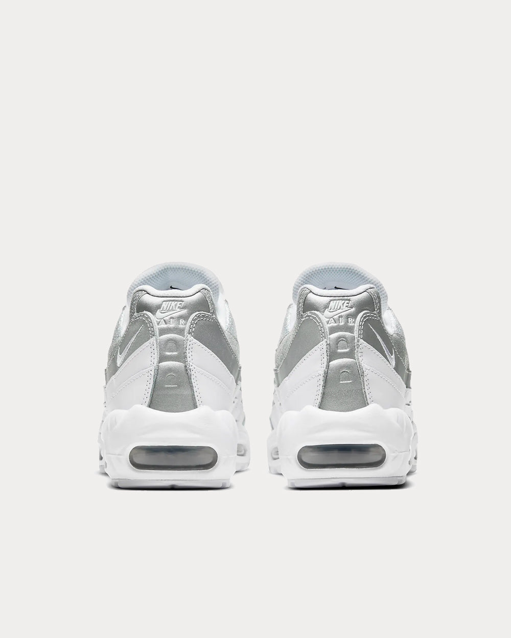 Nike Air Max 95 White/Metallic Silver Low Top Sneakers - 5