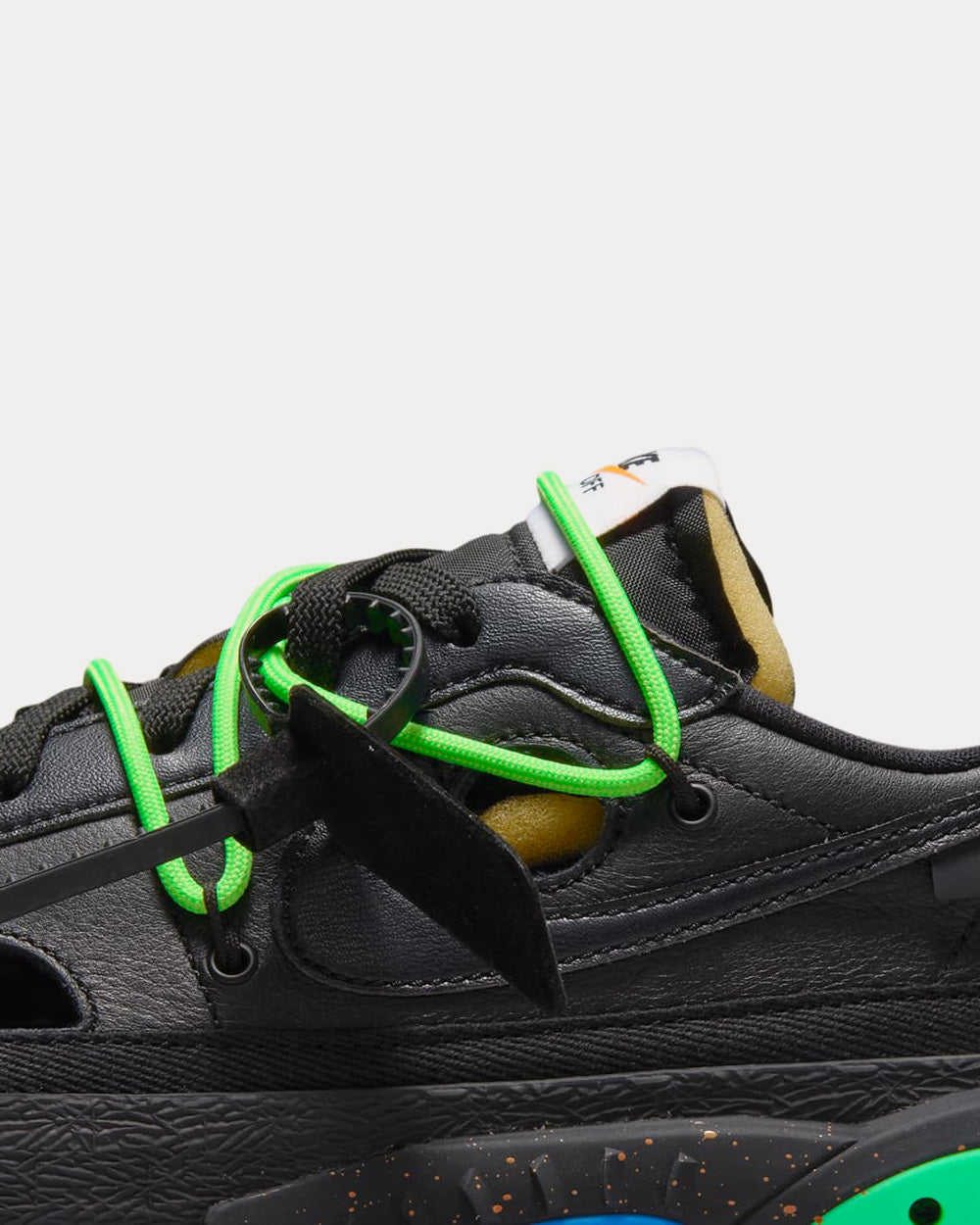 Nike x Off-White Blazer Low Black and Electro Green Low Top Sneakers - 6