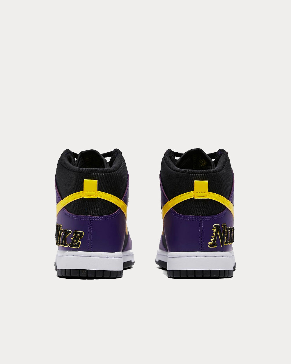 Nike Dunk Hi EMB Lakers Black / Opti Yellow-Court / Purple High Top Sneakers - 3