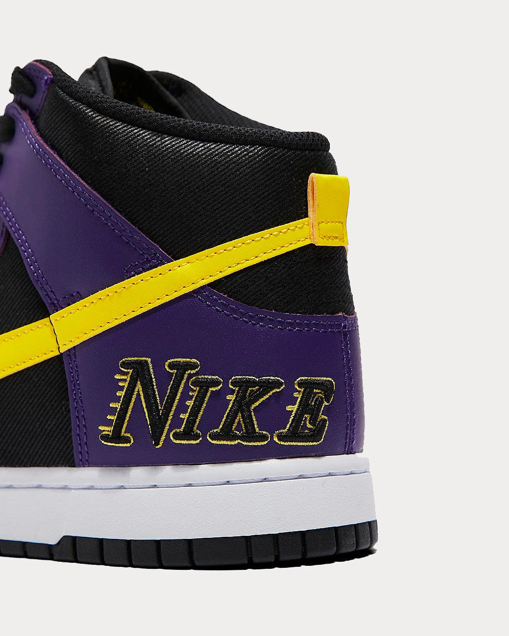 Nike Dunk Hi EMB Lakers Black / Opti Yellow-Court / Purple High 