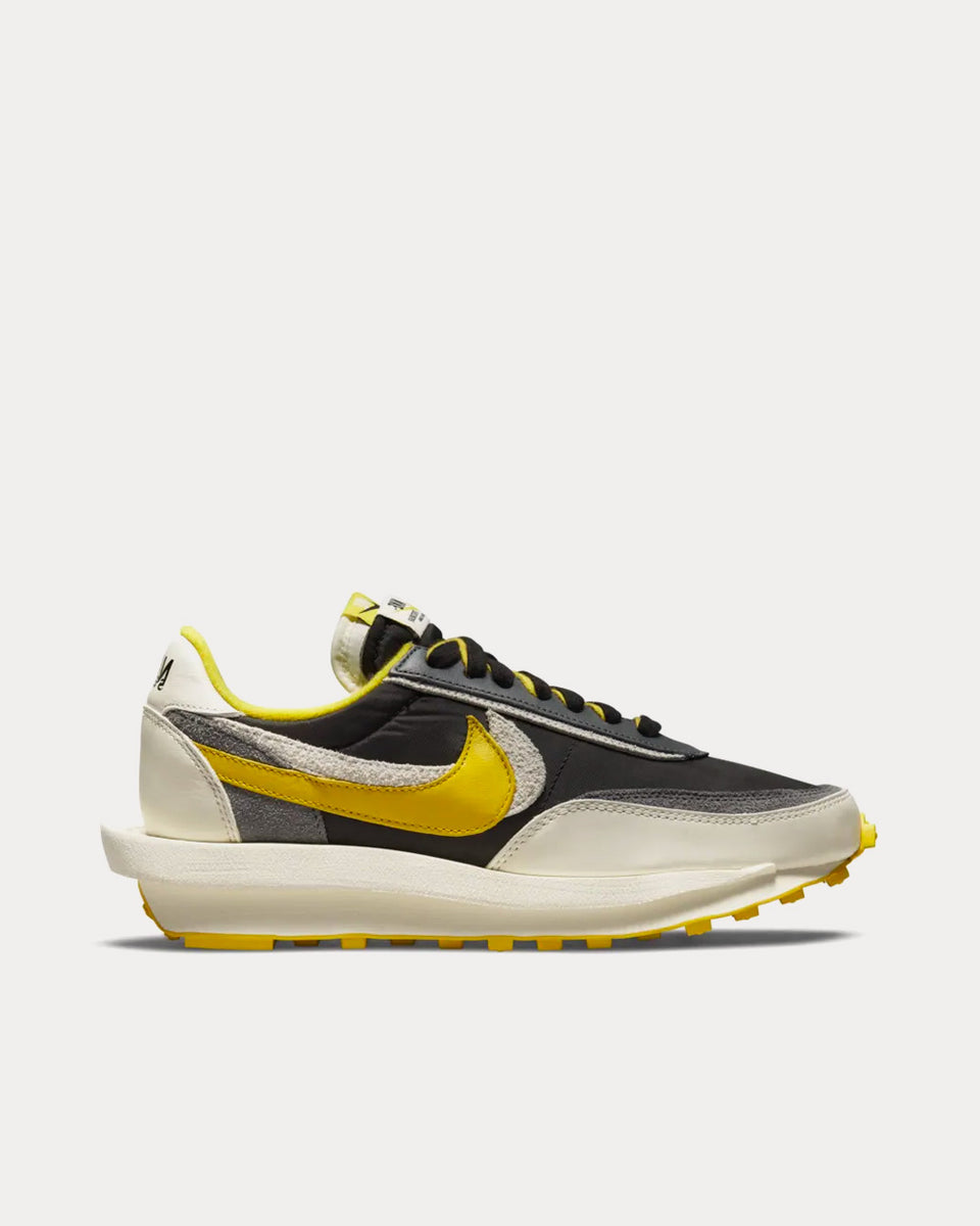 Nike x sacai x UNDERCOVER LDWaffle Black and Bright Citron Low Top Sneakers Sneak in Peace