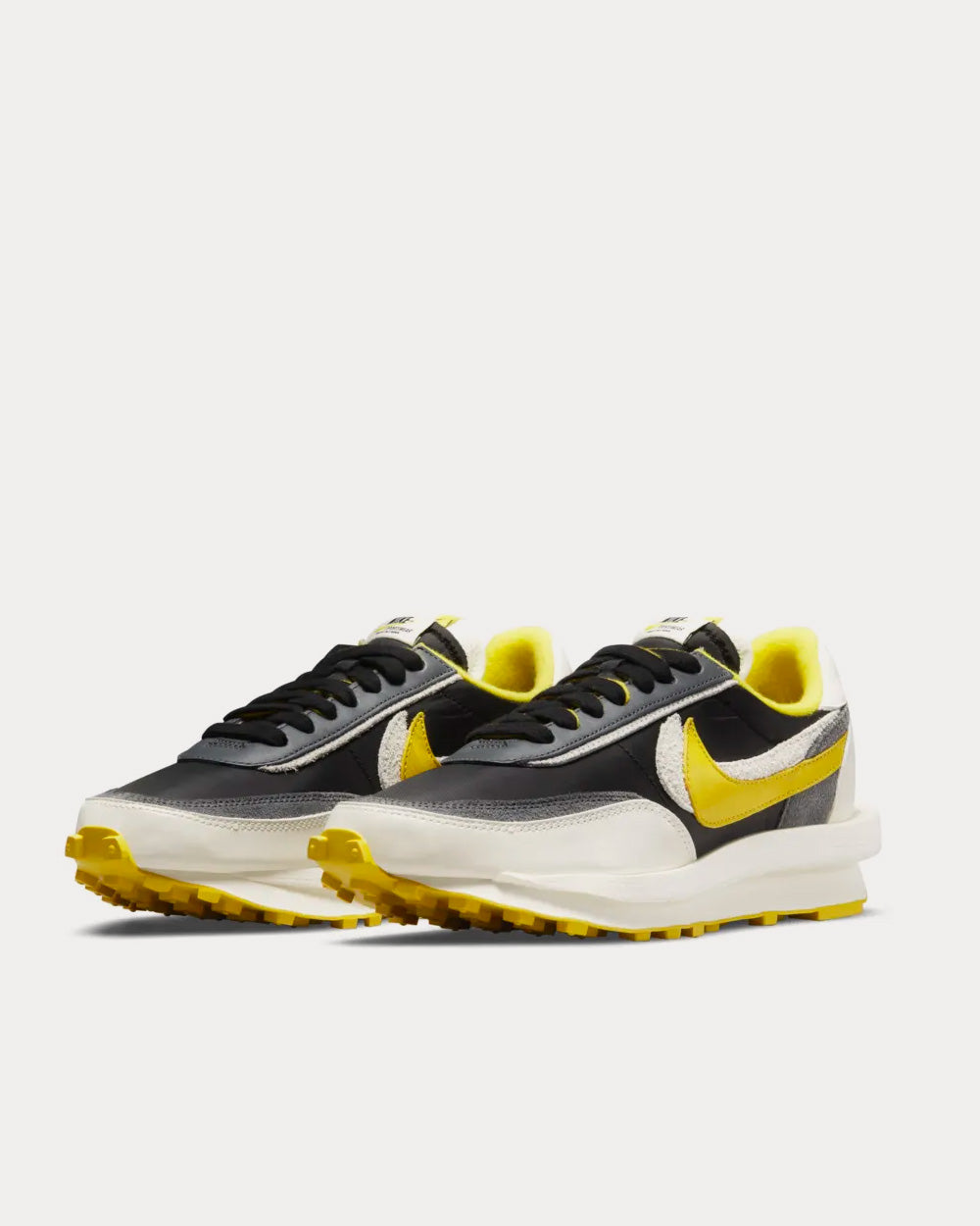 Nike x sacai x UNDERCOVER LDWaffle Black and Bright Citron Low Top Sneakers Sneak in Peace