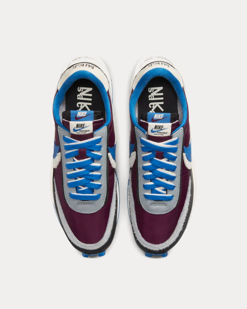 Nike x sacai x UNDERCOVER LDWaffle Night Maroon and Team Royal Low Top Sneakers - 2