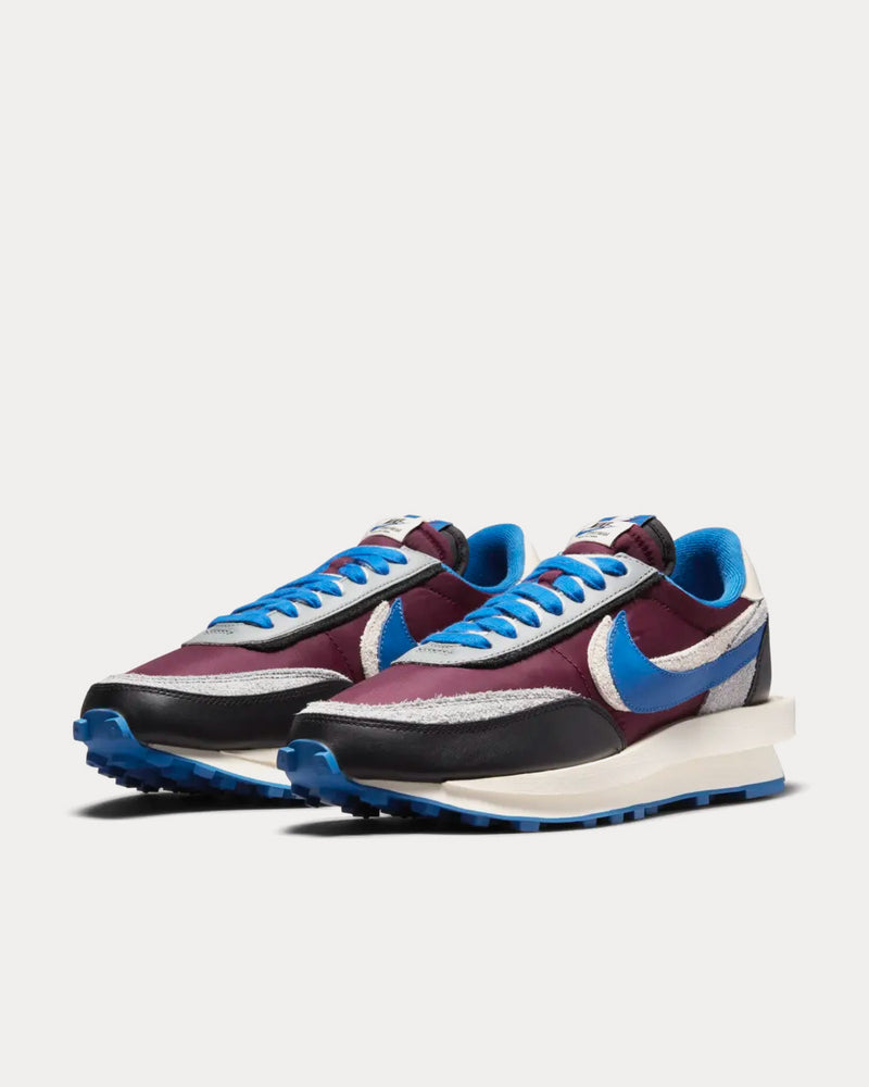 Nike x sacai x UNDERCOVER LDWaffle Night Maroon and Team Royal Low Top Sneakers - 3