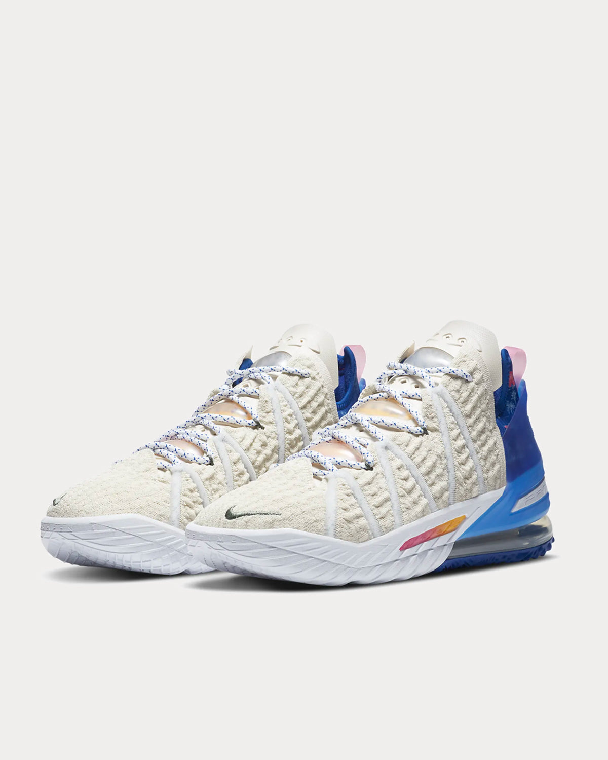 Nike LeBron 18 'Los Angeles By Day' Light Cream Basketball Shoes - 2