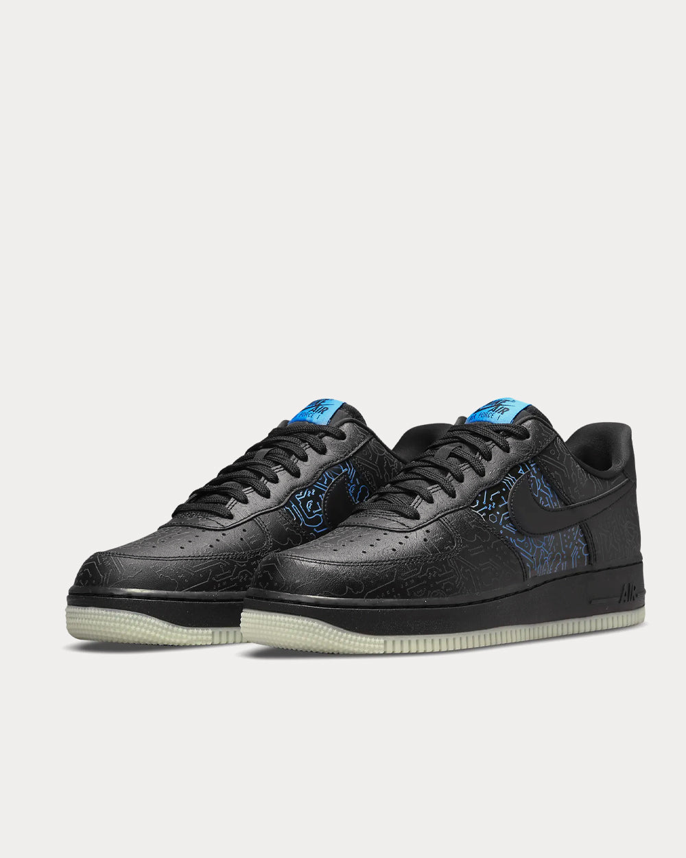 Nike Air Force 1 '07 x Space Jam: A New Legacy Black / Light Blue Fury / Black Low Top Sneakers - 3