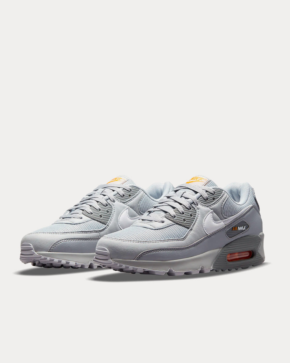 Nike Air Max 90 Wolf Grey / Kumquat / Cool Grey / White Low Top Sneakers - 3