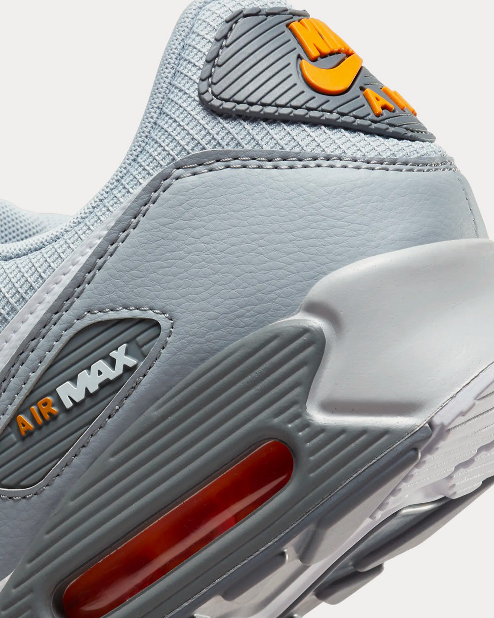 Nike Air Max 90 Wolf Grey / Kumquat / Cool Grey / White Low Top Sneakers - 5