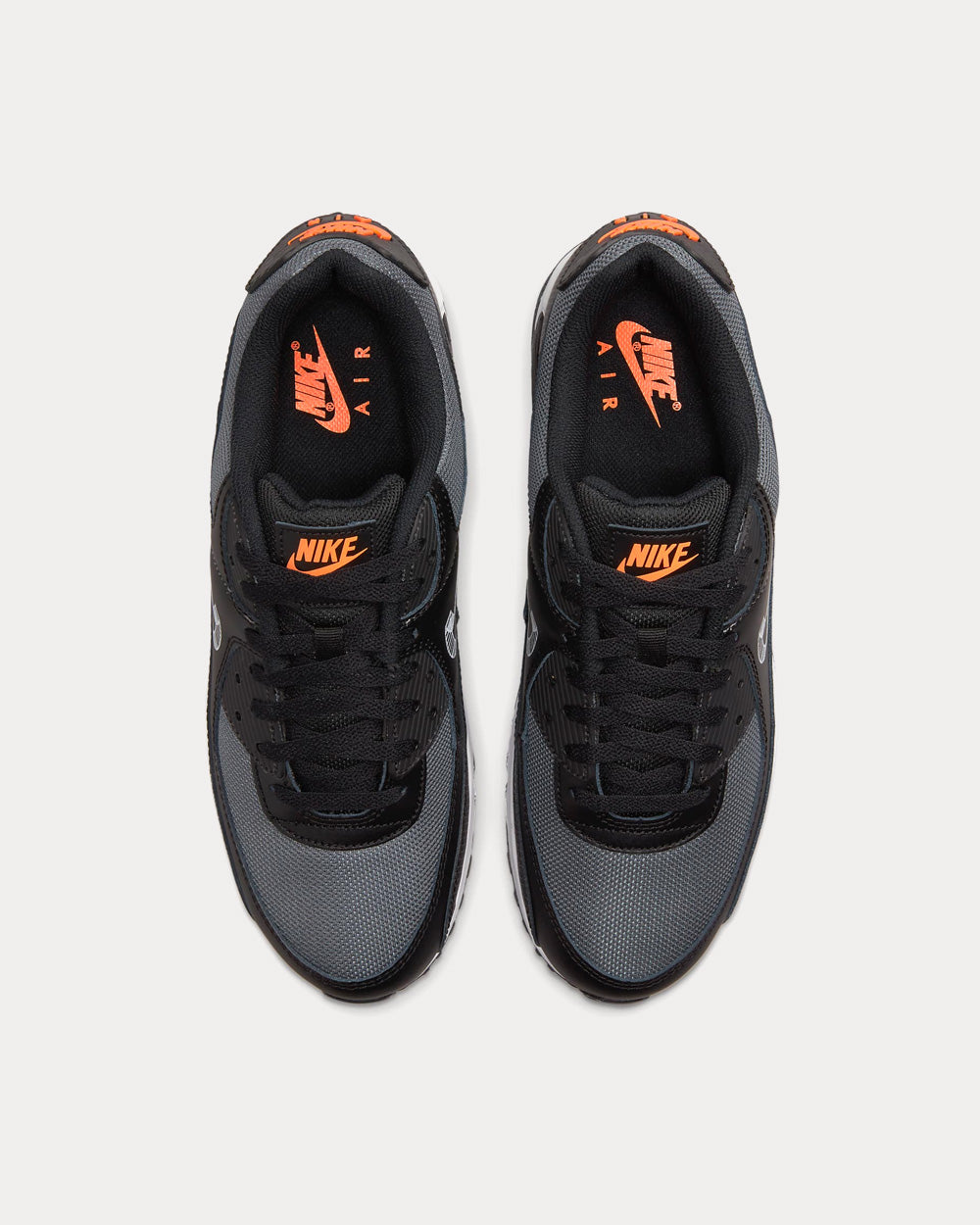 Nike Air Max 90 Black / Total Orange / Iron Grey / White Low Top Sneakers - 2