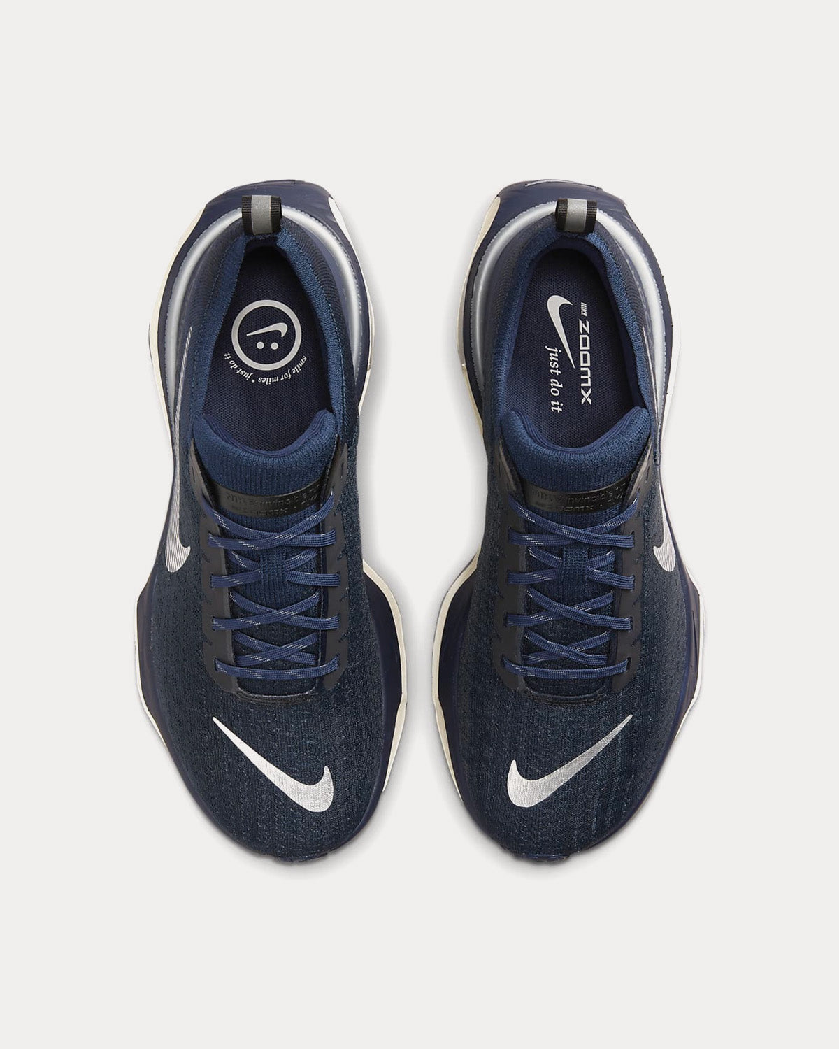 Nike Invincible 3 College Navy Midnight Navy Black Metallic Silver Running Shoes Sneak in Peace