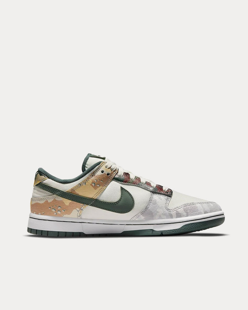 Nike Dunk Low SE Sail / Green / Orange Low Top Sneakers - 1