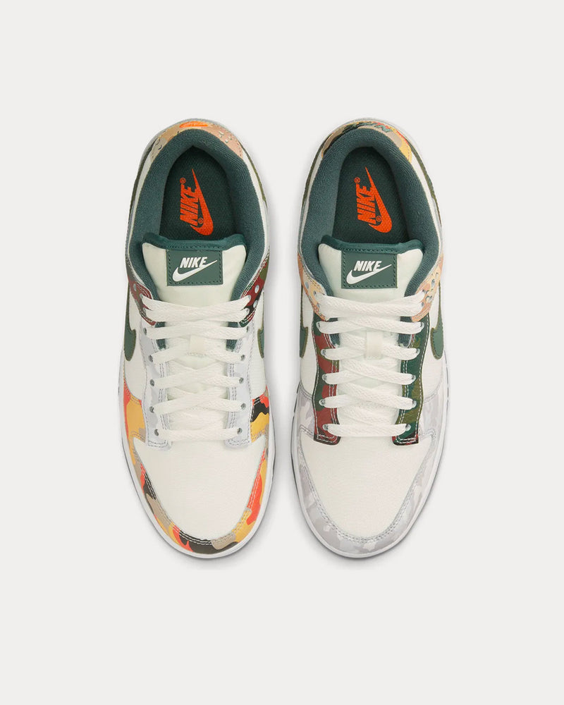 Nike Dunk Low SE Sail / Green / Orange Low Top Sneakers - 2